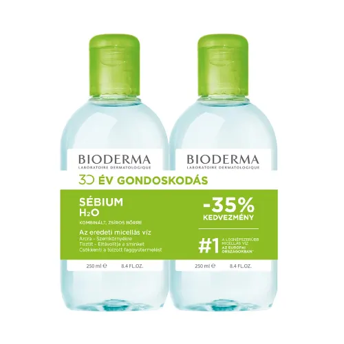 BIODERMA Sébium H2O arc- és sminklemosó micellás víz duopack (250ml+250ml)