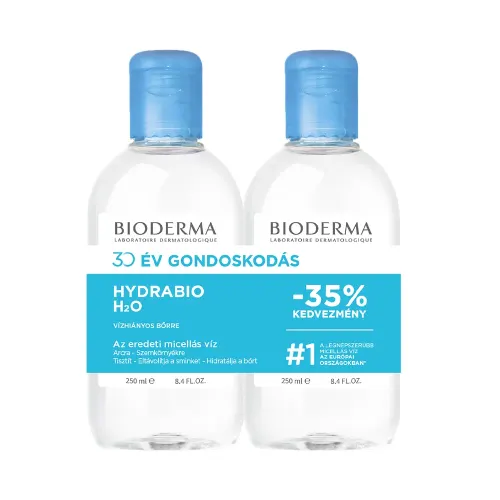 BIODERMA Hydrabio H2O micellás arc- és sminklemosó oldat duopack (250ml+250ml)