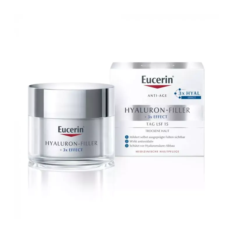 EUCERIN Hyaluron-Filler + 3x effect ráncfeltöltő nappali arckrém száraz bőrre (50ml)
