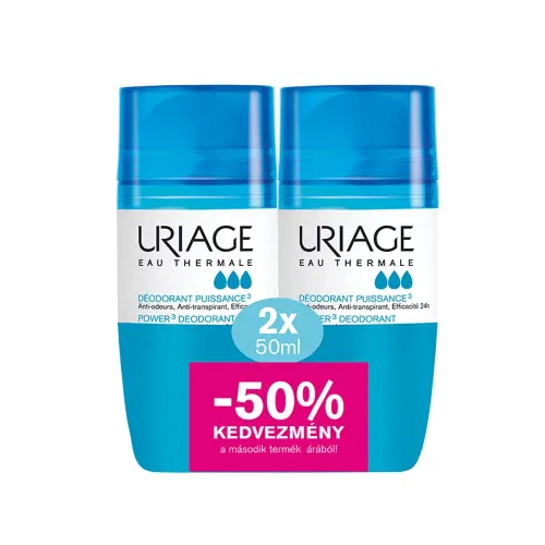 URIAGE DEO Intenzív izzadásgátló golyós dezodor DUOPACK (50ml+50ml)