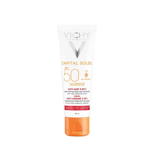 VICHY Capital Soleil Anti-Age 3in1 öregedésgátló napvédő krém SPF50 (50ml)