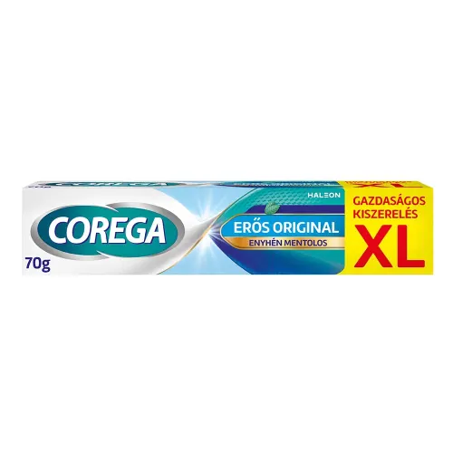COREGA Erős Original enyhén mentolos műfogsorrögzítő krém XL (70g)