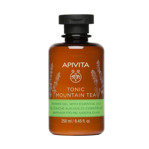 APIVITA Tusfürdő pezsdítő hegyi teával és illóolajokkal (250ml)